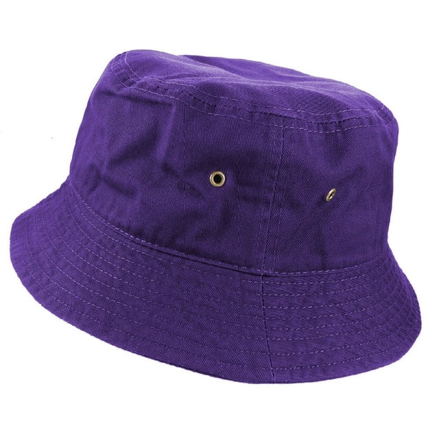 Bucket Hat Cap Purple Color Cotton 