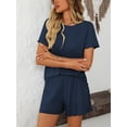 thumbnail image 2 of EASYBRA Women Pants Suit Solid Color Casual Two Piece Outfit Three Quarter Sleeve and Pants All Season S-XL, 2 of 7