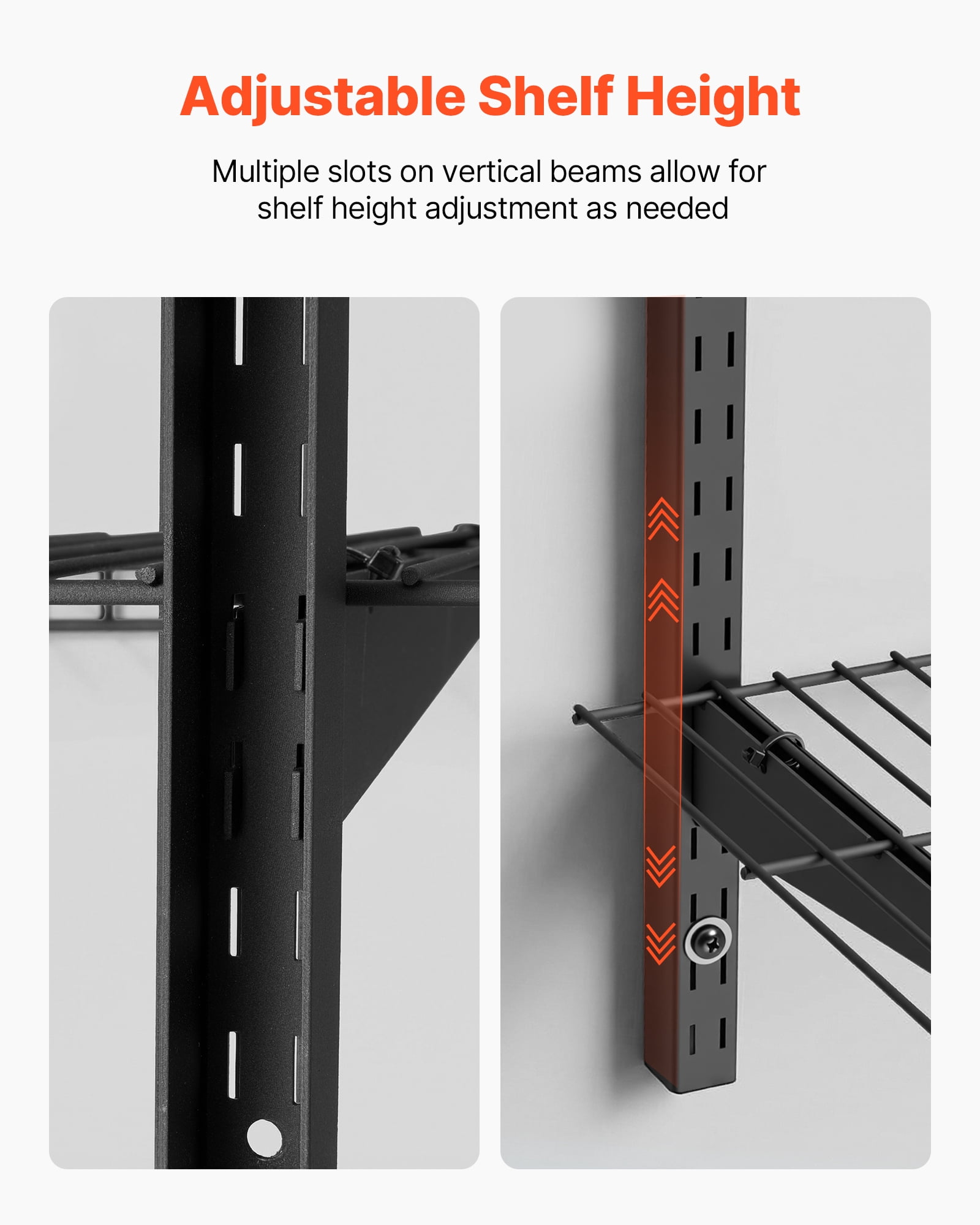 VEVOR 3-Tier Heavy Duty Wall Garage Shelving, 0.9 x 3 ft Steel Wall Mounted Shelving Unit, 11 x 36 Inch Per Shelf Floating Storage Metal Rack for Garage with 450 lbs Total Weight Capacity, Black