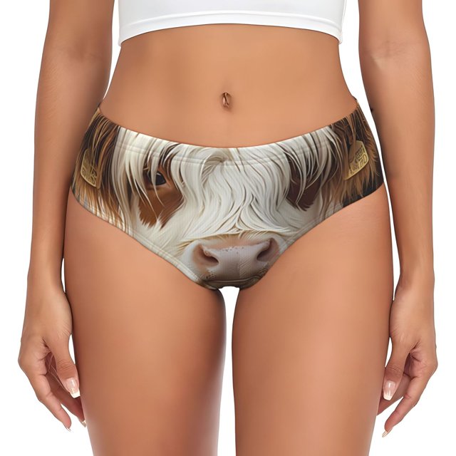 Fotbe Cow With Butterflies Calzones Estampados para Mujer – Ropa Interior de Algodón, Cómoda, Suave y Elástica-XX-Large
