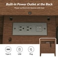 thumbnail image 5 of Modern Storage End Tables with Hidden Drawer Charging Station Side End Tables Set of 2 for Living Room Walnut, 5 of 5