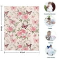 thumbnail image 4 of Pink Butterfly Floral Bow White Pattern Blanket,Comfortable Soft Flannel Throw Blanket,All Season,Warm Lightweight Blankets for Sofa Bed Couch Living Room Chair,30"x40", 4 of 4