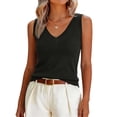 thumbnail image 2 of WULMLEO Women's V-Neck Sleeveless Stretch Pullover Premium Sweater Vest Top Black L, 2 of 5