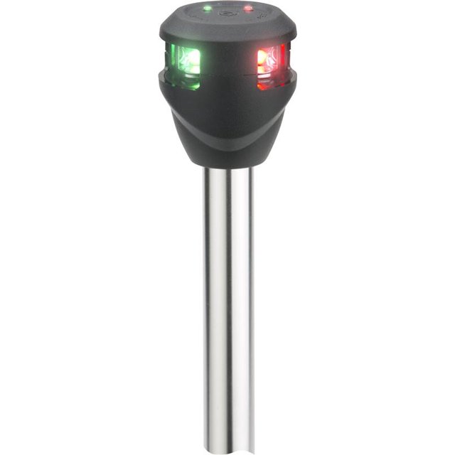 Attwood Marine Navigation Light NV6LC2-10-7 NV6LC2 Series; Plug-In Combination Side Light; Round; LED; Red/Green Lens; Polycarbonate Lens; Black Housing; Polycarbonate Housing