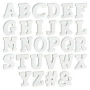 54-Piece 3D Wood Letter Alphabet for Table Top, White Block Letters for Decor Standing, Party Decor, A-Z Marquee Letters, 3D Decor for Weddings, Birthdays, and Home (3 Inch, 0.6 Inch Thick)