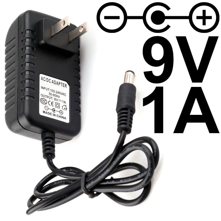 9 Volt DC, 1 Amp Power Adapter with 5.5mm Barrel Jack, 2.1mm Inner