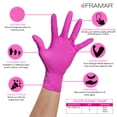 thumbnail image 2 of Guantes desechables de nitrilo FRAMAR Pink Medium, paquete de 100, 2 of 8
