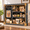 Grey, variant on Large Lighted Shadow Box Display Case With Shelves Reddish Brown