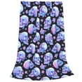 thumbnail image 2 of Honeii blue Skull flower Print Fleece Blanket - Throw Blanket for Bed, Sofa, Couch, Camping, and Travel , Microplush Ultra Soft Warm Blanket-60"x50", 2 of 7