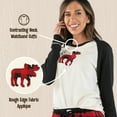 thumbnail image 6 of LazyOne Pajamas for Women, Cute Pajama Pants and Long Sleeve Top Separates, Moose Plaid, X-small, 6 of 7