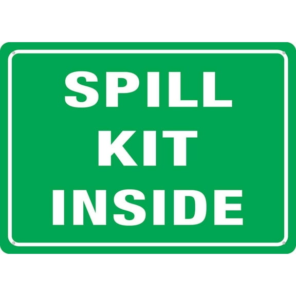 Spill Kit Inside Sign Metal Signs 12X8 Inch Rust Free Aluminum,Uv Ink Printing,Durable/Weatherproof Outdoor For Home