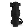 thumbnail image 2 of BLISSFUL STEP Women's Shoes Ankle Strap Block Heel Buckle Open Toe Sandals Black 5.5, 2 of 8