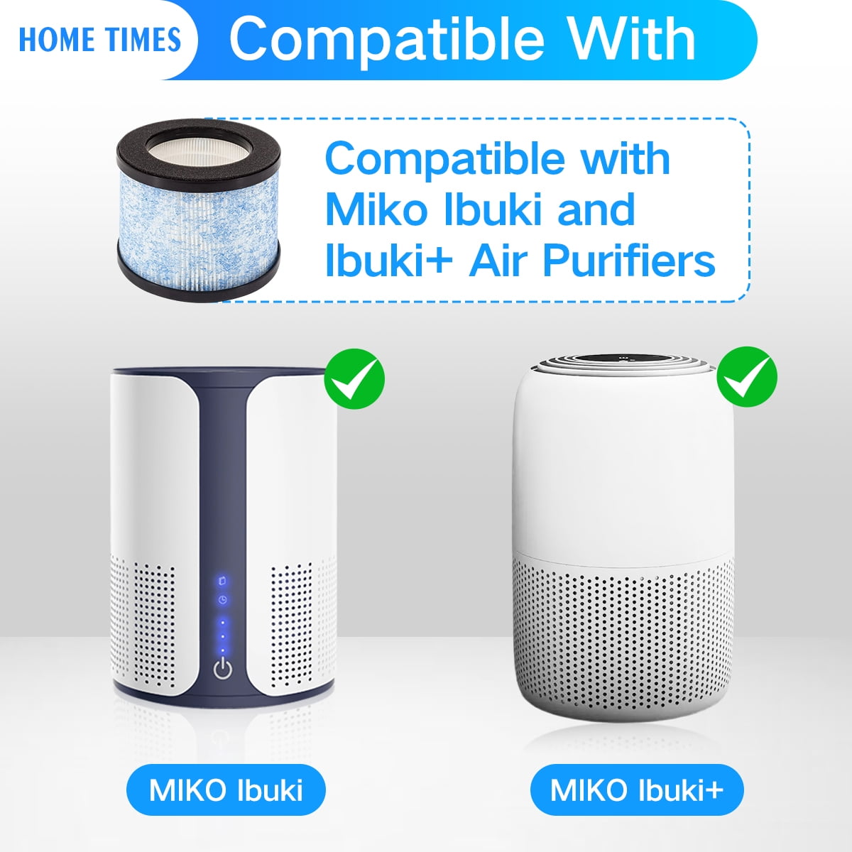 2 Pack C102 Filters Compatible with Miko Ibuki and Ibuki+ Air Purifiers, H13 True HEPA Filter Replacement, Blue