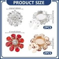 thumbnail image 2 of 4Pcs 2 Styles Rhinestone Buttons Cover Button Cover Sleeve Buttons Cover Flower Buttons Cover Detachable Shirt Button Clips for Dress Suit Tux Shirt Accessories Red, 2 of 9
