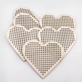 thumbnail image 4 of Artesanía de madera, colgante pequeño en forma de corazón, decoración del hogar, hecho a mano, punto de cruz, tallado de agujeros, virutas de madera, 4 of 6