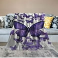 thumbnail image 2 of Nawypu  Blanket Purple Butterfly Blanket  Soft Butterfly Throw Blanket for Couch Bed, Flannel Blanket Purple Butterfly Gifts for Women Girls Lightweight Blanket Christmas Decor, 2 of 6