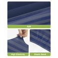 thumbnail image 4 of Navy Blue Striped Bar Stool Covers Set of 2, Vintage Stripes Ombre Stretch Washable Bar Chair Covers with Backs, Removable Pub Counter Height Chair Cover for Kitchen Dining Room Cafe, 4 of 7