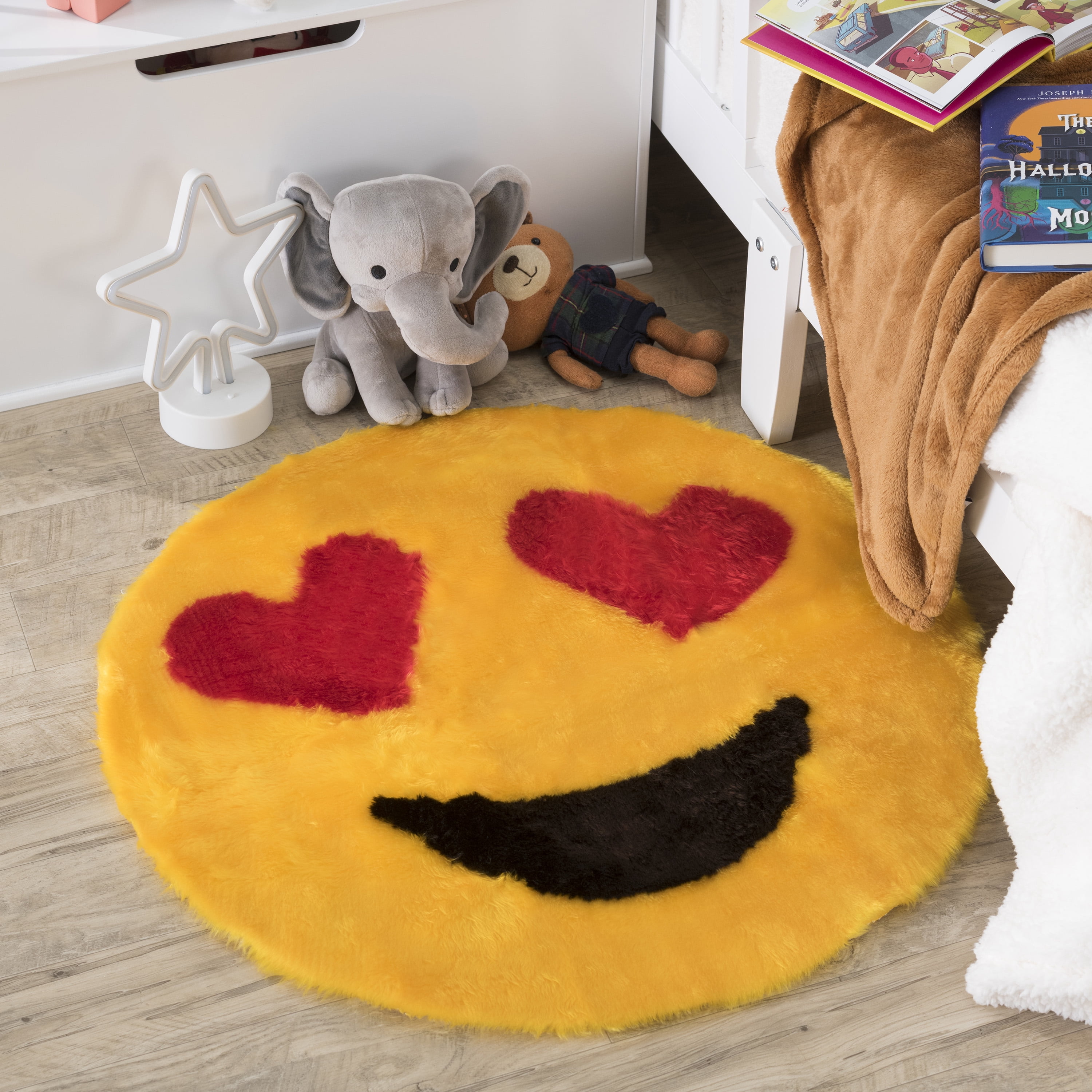 Emoji Rug Soft and Cute Perfect for Children Made in France Heart