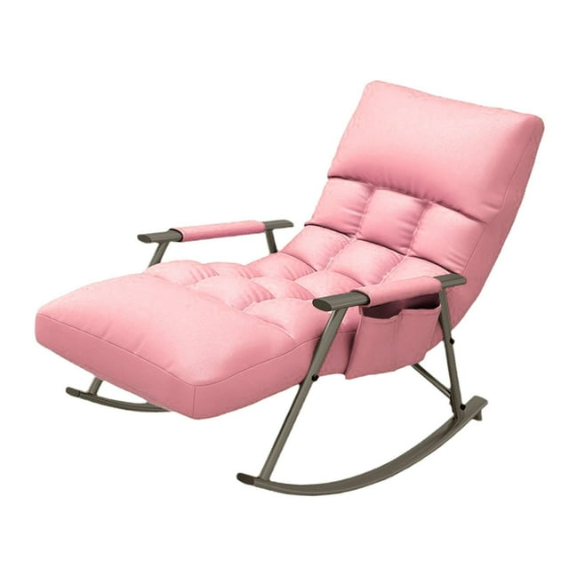 Lipstore Fauteuil Berçant Dossier Réglable Fauteuil Inclinable Décontracté Polyvalent Fauteuil Moderne pour Rose