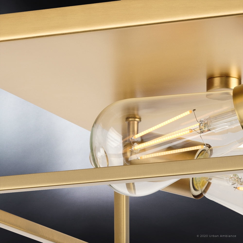 Luxury Modern Ceiling Light, 4.5H x 12W, with Mid-Century Modern Style, Satin Gold, UHP4031 by Urban Ambiance