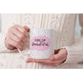 thumbnail image 7 of MUGBREW 11 Oz Ceramic Tea Cup Coffee Mug, Pastel Pink Hello Beautiful, 7 of 7
