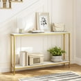 thumbnail image 4 of HOOBRO Console Table 47.2" Narrow Skinny Table Industrial Entryway Living Room Hallway White and Gold DW20XG01G1, 4 of 8