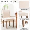 thumbnail image 4 of YOUNIKE Mid-Century Modern Dining Chairs Set of 2, 18.9"H Linen Upholstered Kitchen Side Chairs with Solid Wood Legs, Armless Parsons Chairs, Beige, 4 of 18
