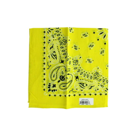 Carolina Hav-A-Hank Paisley Bandanna 22"X22"-Yellow