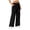Black, variant on Wide Leg Corduroy Pants for Women Casual Lounge Drawstring Elastic Waist Work Pants with Pockets