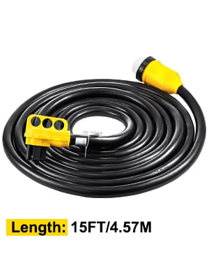 VEVOR Generator Cord, 15FT Generator Power Cord, 125/250V 50AMP Generator Cord, 12000W 50AMP Cord, SS2-50R 50AMP Cable, SS2-50P 50AMP Extension Cord, 50Amp Generator Power Cord with Portable Strap
