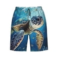 thumbnail image 7 of Disketp Men's Swim Trunks Hawaiian Breathable Surf Beach Swimsuits Mesh Lining Beach Shorts with Pockets-Watercolor Turtle, 7 of 7