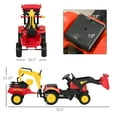 thumbnail image 3 of Childrens Bike, 3 in1 Kids Ride On Excavator/Bulldozer, Pedal Car Digger Toy Move Forward/Back with 6 Wheels and Detachable Cargo Trailer, Yellow Kids Bike,Steel Girls Bike, 3 of 7