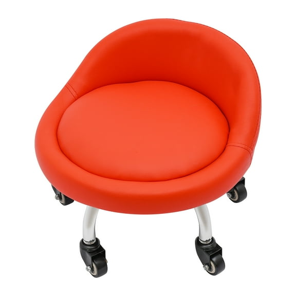 Rounded Corner Vanity Stool Red Footrest Modern Ottoman Dressing Chair Home