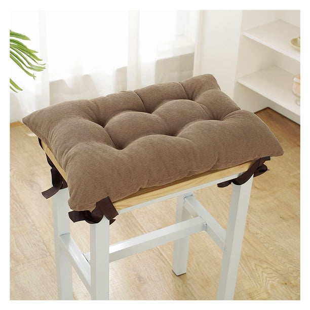 Cojines rectangulares for silla, asiento for taburete de bar, cojín con lazos, cojín antideslizante grueso for silla