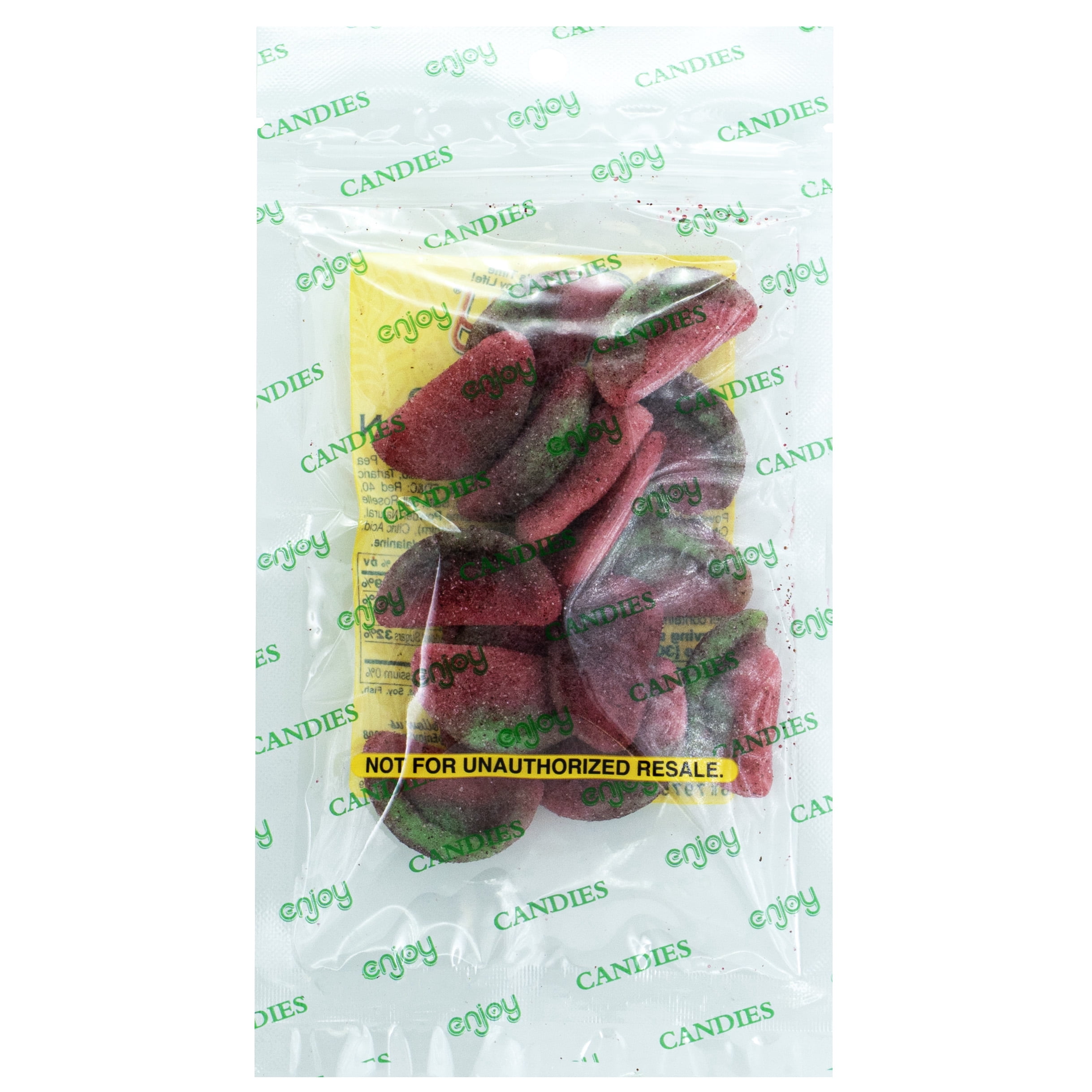 Enjoy Li Hing Jumbo Sour Watermelon (3 oz), Gummy Candy, Resealable Bag, Contains Phenylalanine