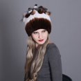 thumbnail image 2 of Contrast Color Furry Hat for Women  Winter Beanie with Patchwork, 2 of 4