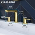 thumbnail image 2 of YZZY Widespread Bathroom Sink Faucet 3 Holes Brushed Gold Lavatory Vanity Sink Faucet 2 Lever Handle Bathroom Basin Faucet, 2 of 5