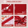 thumbnail image 2 of Christmas Rectangular Tablecloth 60X84 inch, Santa Claus,Gifts,Bell,Snowflakes,Christmas Tree Design Waterproof Polyester Table Cover for Party,Dinner,Outdoor Kitchen Decor,Red White, 2 of 5