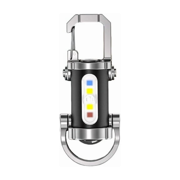 600 Lumen Rechargeable Keychain Flashlight, 7 Mode Mini Flashlight with Power Bank Function, Waterproof EDC Light for Camping, Hiking, Emergency