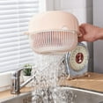 thumbnail image 3 of FONDOTIN Fruit and Vegetable Basket 2Pcs Pink Plastic Rice Washing Drain Basket with Handle for Home Users, 3 of 8