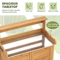 thumbnail image 6 of Costway Outdoor Potting Bench with Galvanized Metal Countertop 3 Hanging Hooks Natural, 6 of 10