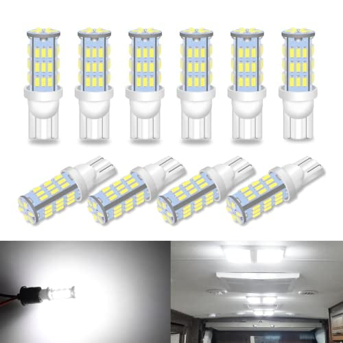 921 RV Interior LED Light Bulbs 912 194 LED Camper Light Replacement Bulbs for Car Dome Map Door License Plate Trailer Lights,White 42SMD Super Bright (Pack of 10)