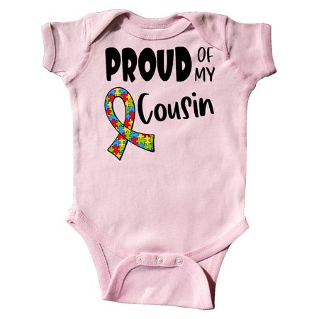 

Inktastic Proud of my Cousin Autism Awareness Puzzle Piece Ribbon Gift Baby Boy or Baby Girl Bodysuit