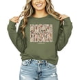 thumbnail image 6 of Ink-Printed Pearls He Is Risen Christian Sweatshirt for Women - Floral Easter Pullover Army Green Sweatshirt Adult Medium, 6 of 7