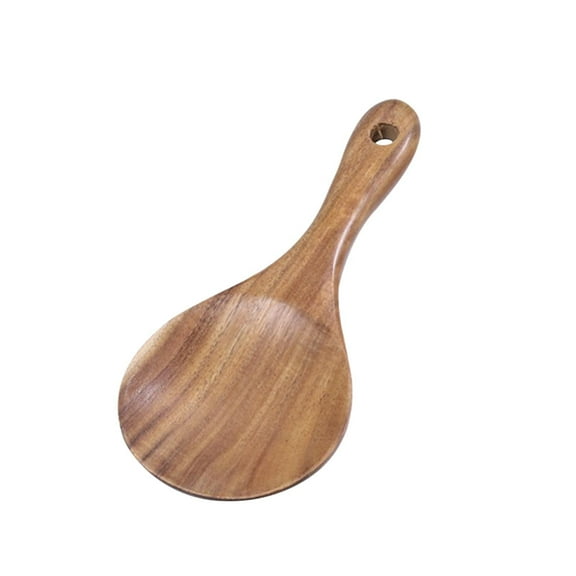 Hilingoto New Arrivals Wooden Rice Spoon Rice for Rice Potato Desserts Teak Wood Rice Serving Spoon Rice Cooker Spatula 7*3.2inch, Wood, Long Handle Non-Stick Spatula Teak Rice Spoon Cooking Utensils
