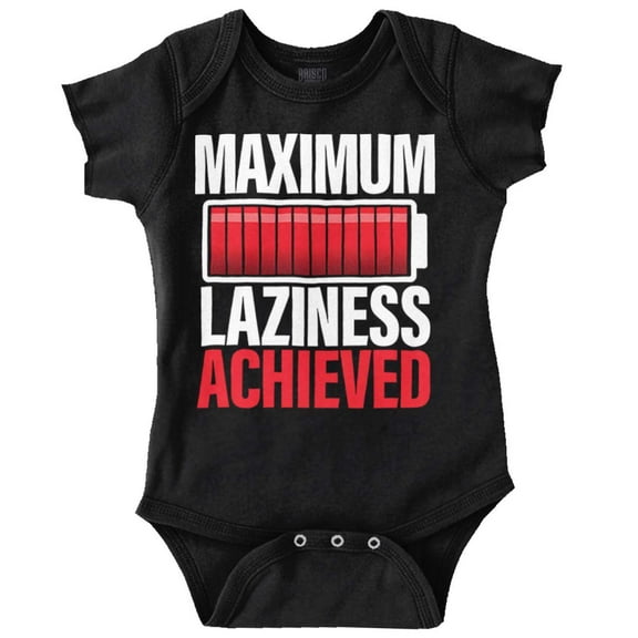 Maximum Laziness Achieved Funny Lazy Romper Boys or Girls Infant Baby Brisco Brands NB
