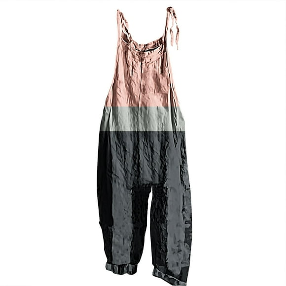 ManxiVoo Combinaison d'Été Sans Manches pour Femmes, Jambes Larges et Fluides, Imprimé Floral Boho, Légère, Confortable, Taille g, Gris