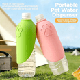 thumbnail image 3 of Portable Silicone Dog Water Bottle Adapter, Leak Proof Outdoor Pet Water Dispenser Bowl for Walking Hiking Travel, Foldable Doggy Drinking Cup Attachment​, Pink, 3 of 6