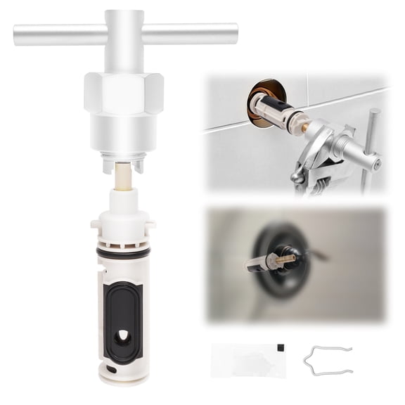 TMWEFUSC 1222 Cartridge Pressure Balancing with 104421 Removal Tool Replacement Compatible with Moen Posi Temp Single Handle Tub/Shower Faucet Plumbing Repair Kit Brass