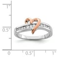 thumbnail image 2 of FB Jewels Sterling Silver Rhodium-plated Vermeil Polished Heart CZ Ring, 2 of 2